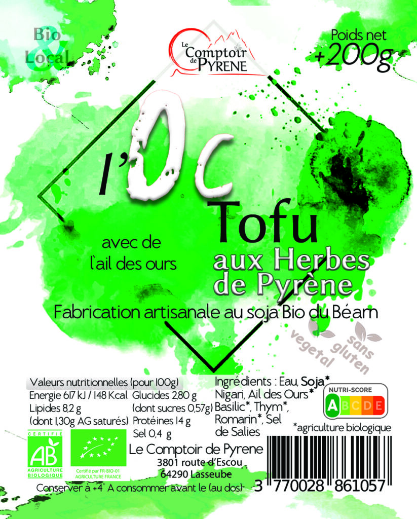 Etiquette Tofu Herbes